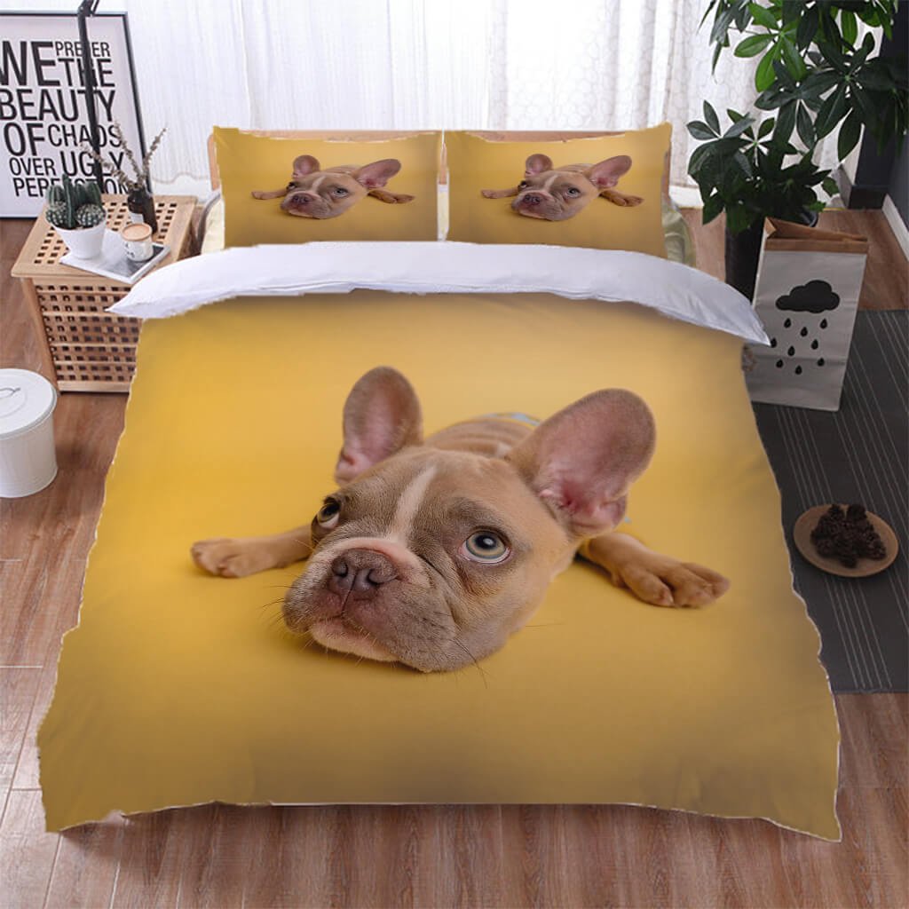 Golden Retriever Paw Print Duvet Cover Bedding Set