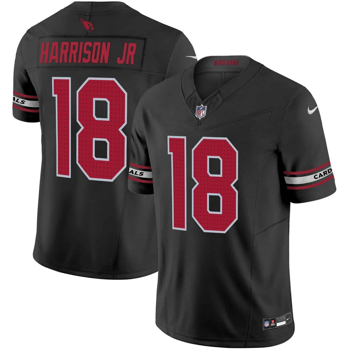 Arizona Cardinals #18 Marvin Harrison Jr Black 2024 Draft FUSE Jersey