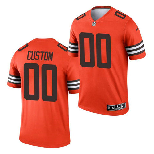 Cleveland Browns Custom Orange 2021 Inverted Legend Jersey