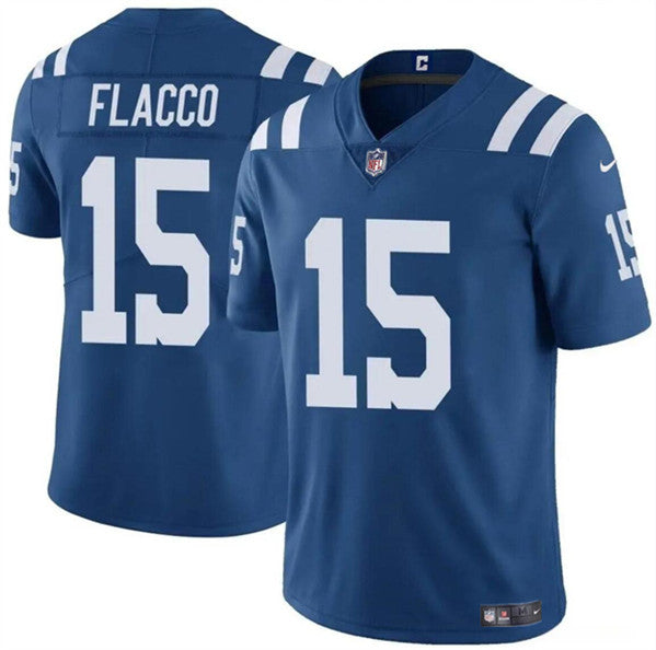 Indianapolis Colts #15 Joe Flacco Blue Jersey