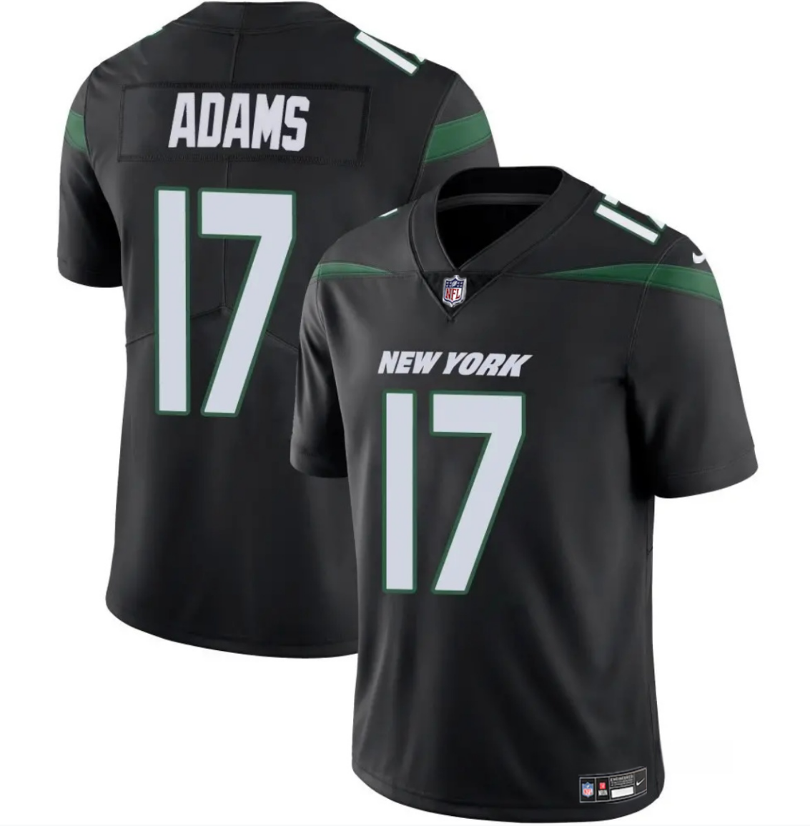 New York Jets #17 Davante Adams Black 2024 Jersey