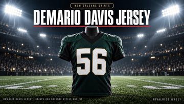 Demario Davis jersey cover image — Demario Davis Jersey: Saints #56 Defense Styles and Fit