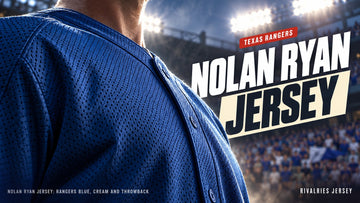 Nolan ryan jersey cover image — Nolan Ryan Jersey: Rangers Blue, Cream and Throwback