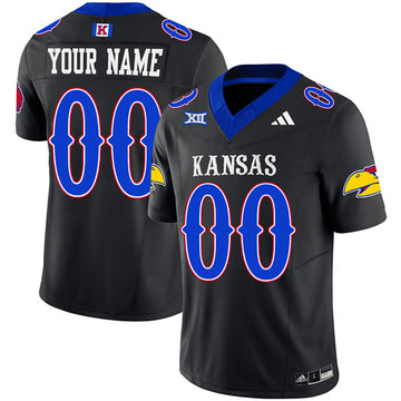 Custom Kansas Jayhawks black Vapor jersey