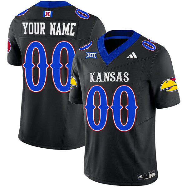 Custom Kansas Jayhawks black Vapor jersey