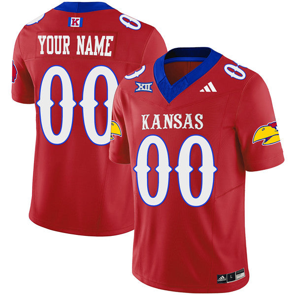 Custom Kansas Jayhawks red Vapor jersey