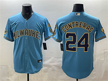 William Contreras Milwaukee Brewers blue Home jersey
