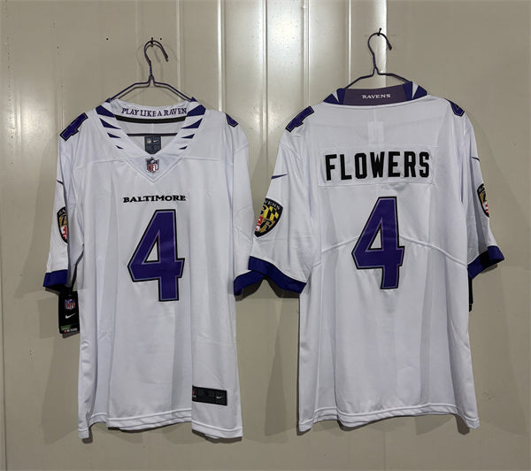 Zay Flowers Baltimore Ravens white Vapor jersey