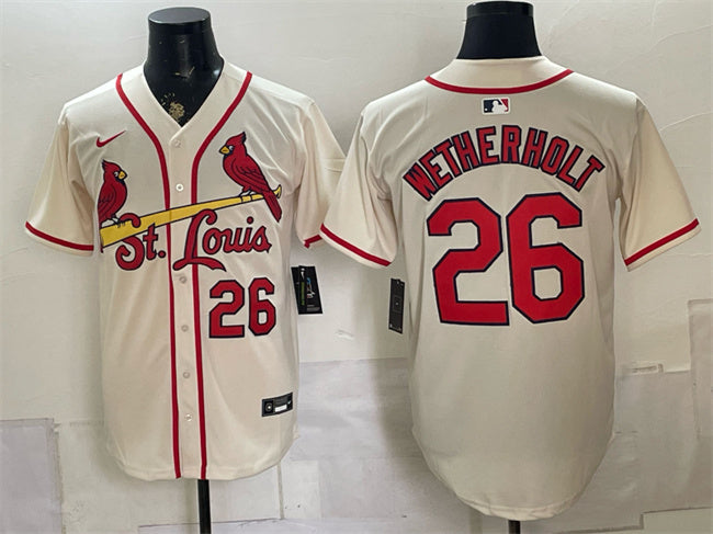 JJ Wetherholt St. Louis Cardinals cream Limited jersey