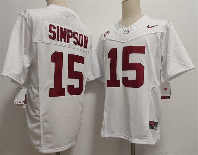 Ty Simpson Alabama Crimson Tide white jersey