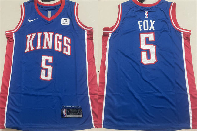 De'Aaron Fox Sacramento Kings blue jersey