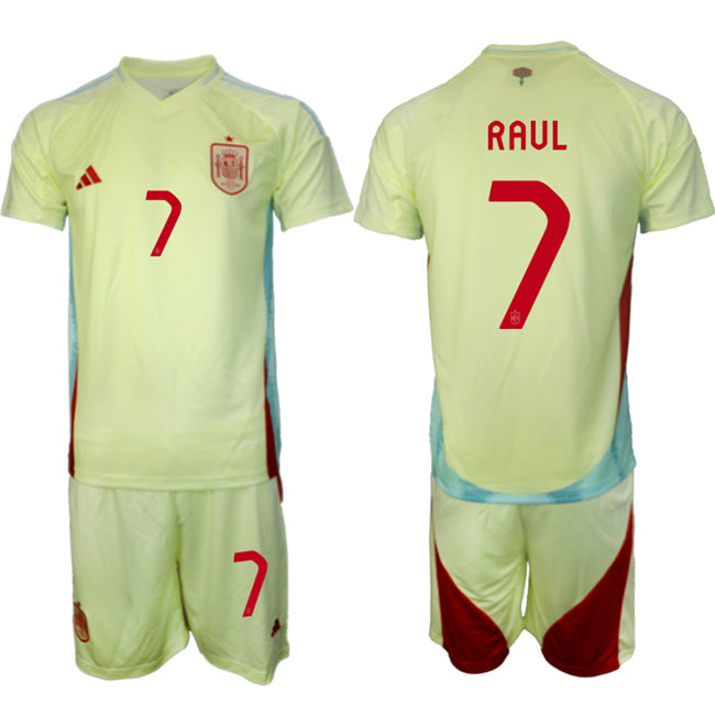 Raúl Spain National Team yellow Away jersey