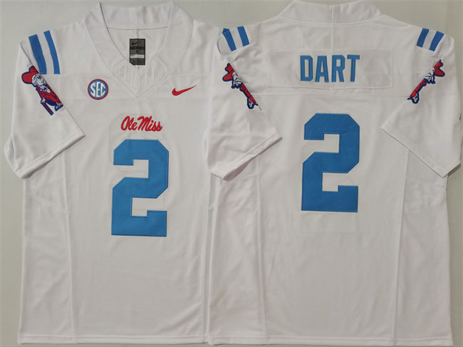 Jaxson Dart Ole Miss Rebels white jersey