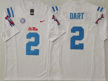 Jaxson Dart Ole Miss Rebels white jersey