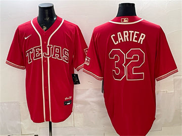 Evan Carter Texas Rangers red City Connect jersey
