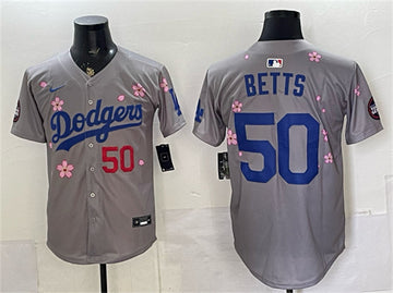 Mookie Betts Los Angeles Dodgers gray Limited jersey