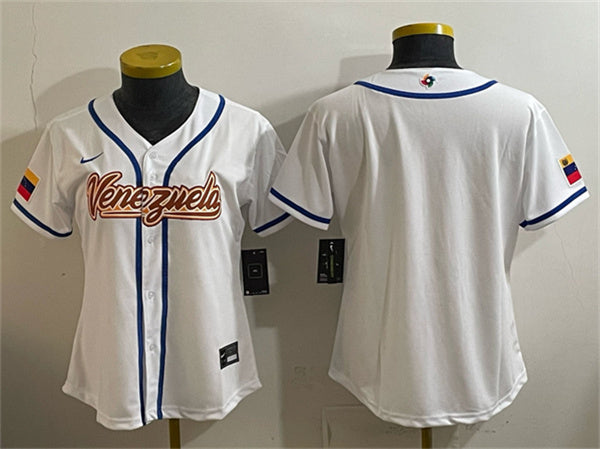 Custom Venezuela Baseball white Classic jersey