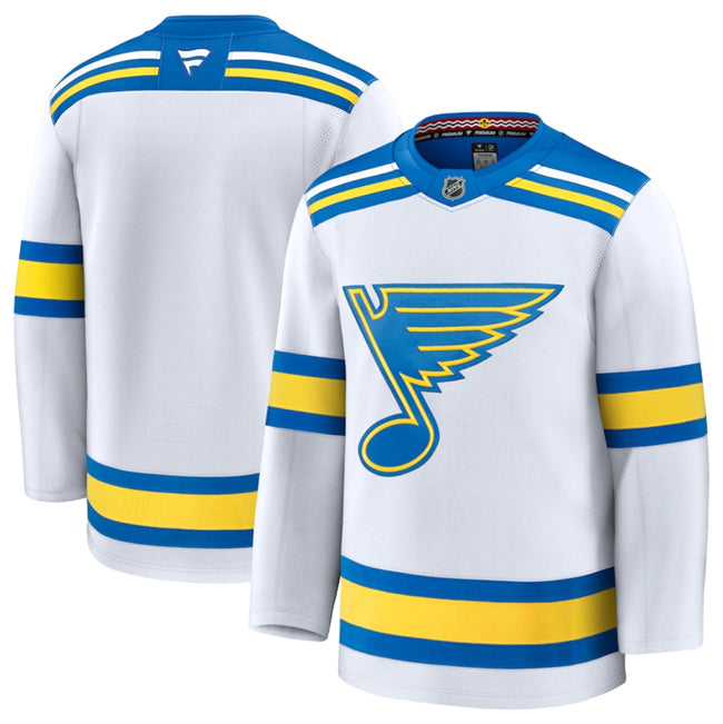 Custom St. Louis Blues white Away jersey