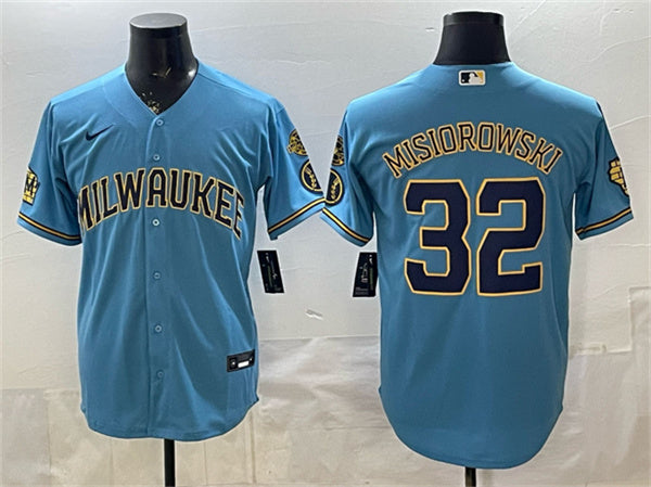 Jacob Misiorowski Milwaukee Brewers blue Home jersey