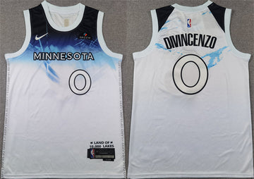 Donte DiVincenzo Minnesota Timberwolves white City Edition jersey