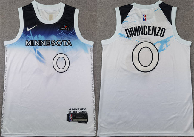 Donte DiVincenzo Minnesota Timberwolves white City Edition jersey