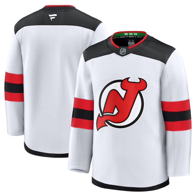 Custom New Jersey Devils white Away jersey