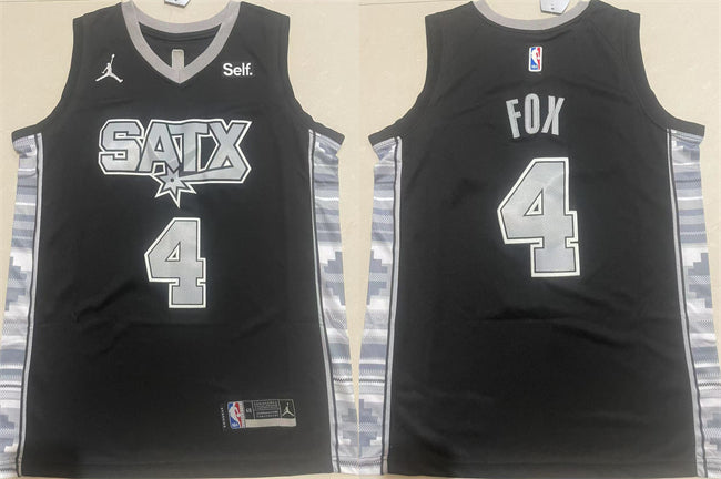 De'Aaron Fox San Antonio Spurs black jersey