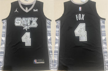 De'Aaron Fox San Antonio Spurs black jersey