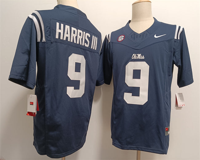 Tres Harris III Ole Miss Rebels navy jersey