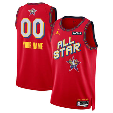 Custom NBA All-Star red jersey