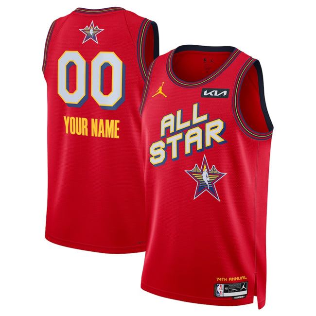 Custom NBA All-Star red jersey