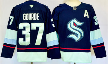 Yanni Gourde Seattle Kraken navy Home jersey