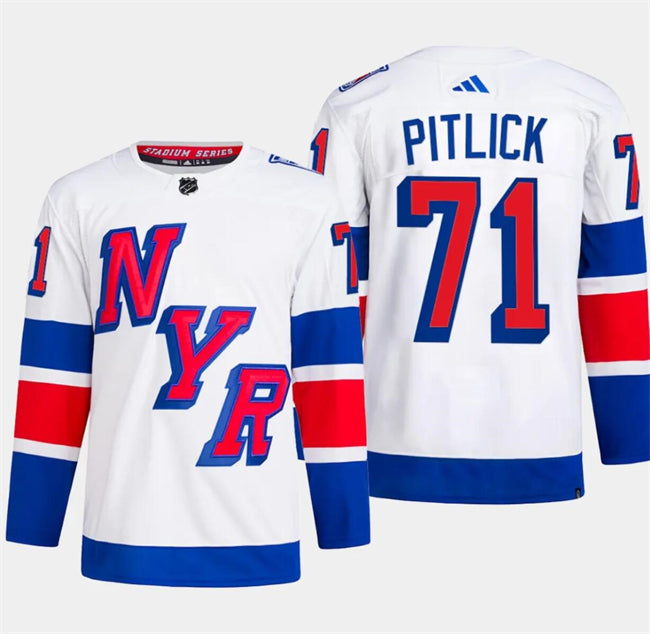 Tyler Pitlick New York Rangers white Stadium Series jersey