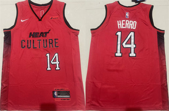 Tyler Herro Miami Heat red City Edition jersey