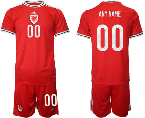 Custom Wales National Team red Home jersey