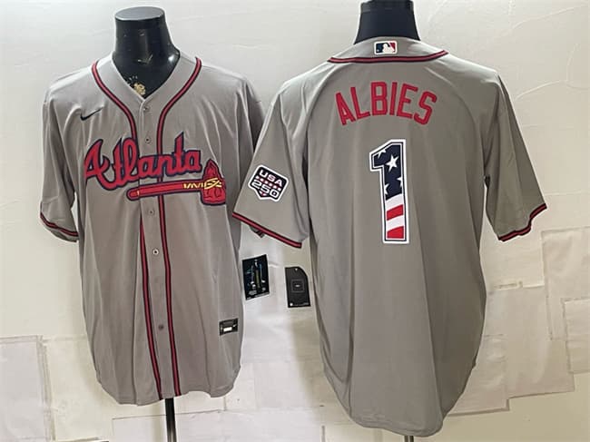 Ozzie Albies Atlanta Braves gray Home jersey