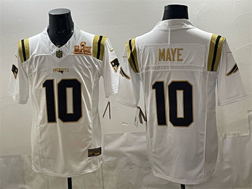 Drake Maye New England Patriots white Vapor jersey