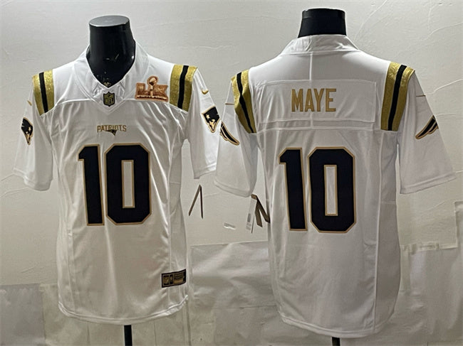 Drake Maye New England Patriots white Vapor jersey