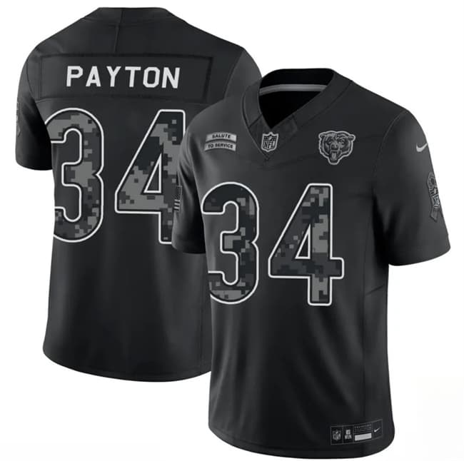 Walter Payton Chicago Bears black Salute To Service jersey