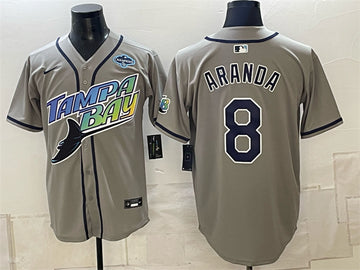 Jonathan Aranda Tampa Bay Rays gray Vapor jersey
