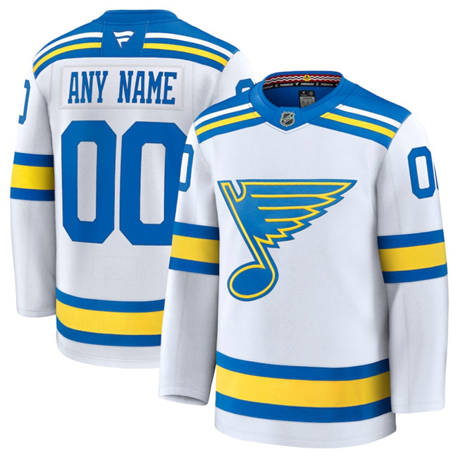 Custom St. Louis Blues white Away jersey