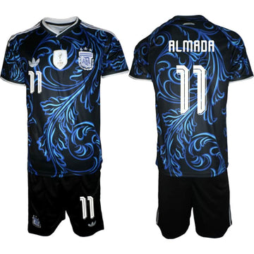 Thiago Almada Argentina National Team black Away jersey