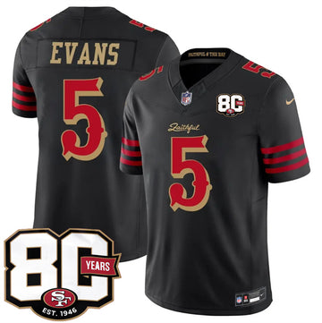 Mike Evans San Francisco 49ers black Vapor jersey