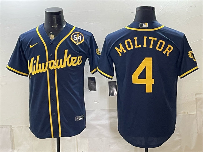 Paul Molitor Milwaukee Brewers navy Limited jersey