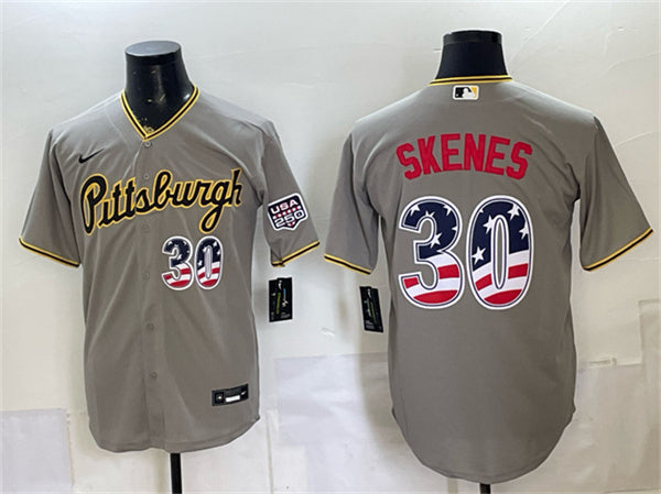 Paul Skenes Pittsburgh Pirates gray jersey