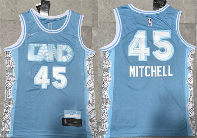 Donovan Mitchell Cleveland Cavaliers blue City Edition jersey