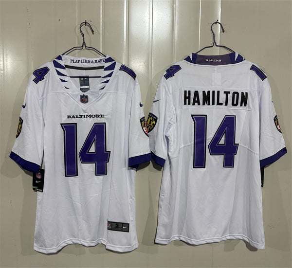 Kyle Hamilton Baltimore Ravens white Vapor jersey