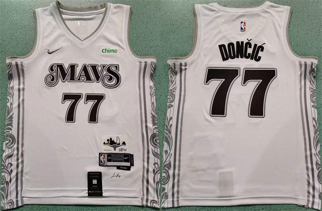 Luka Doncic Dallas Mavericks white City Edition jersey
