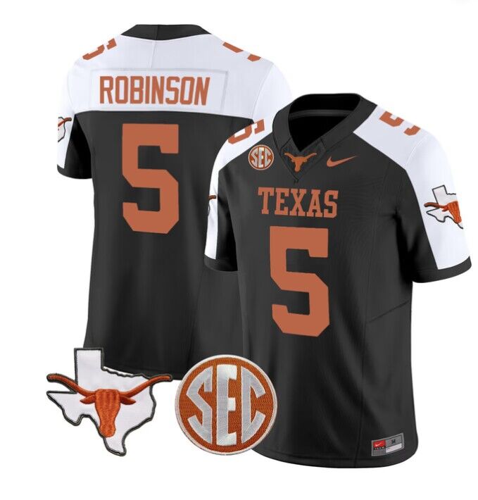 Bijan Robinson Texas Longhorns black jersey
