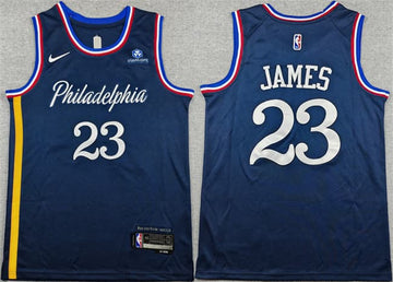 LeBron James Philadelphia 76ers navy City Edition jersey